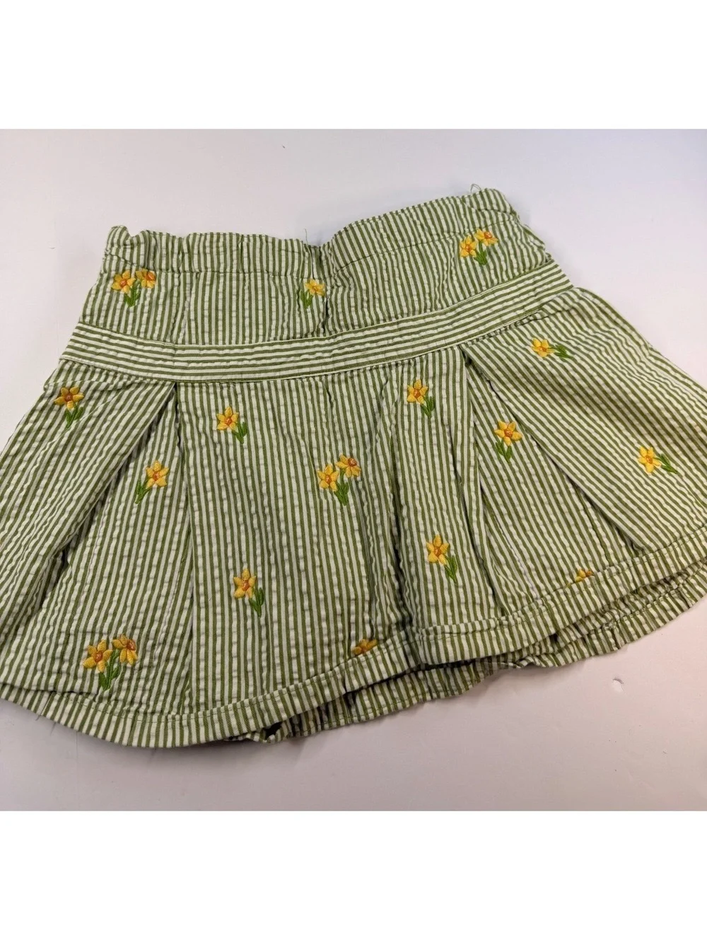 Gymboree Girls Size 8 Daffodil Garden Striped Embroidered Skort Easter 2013